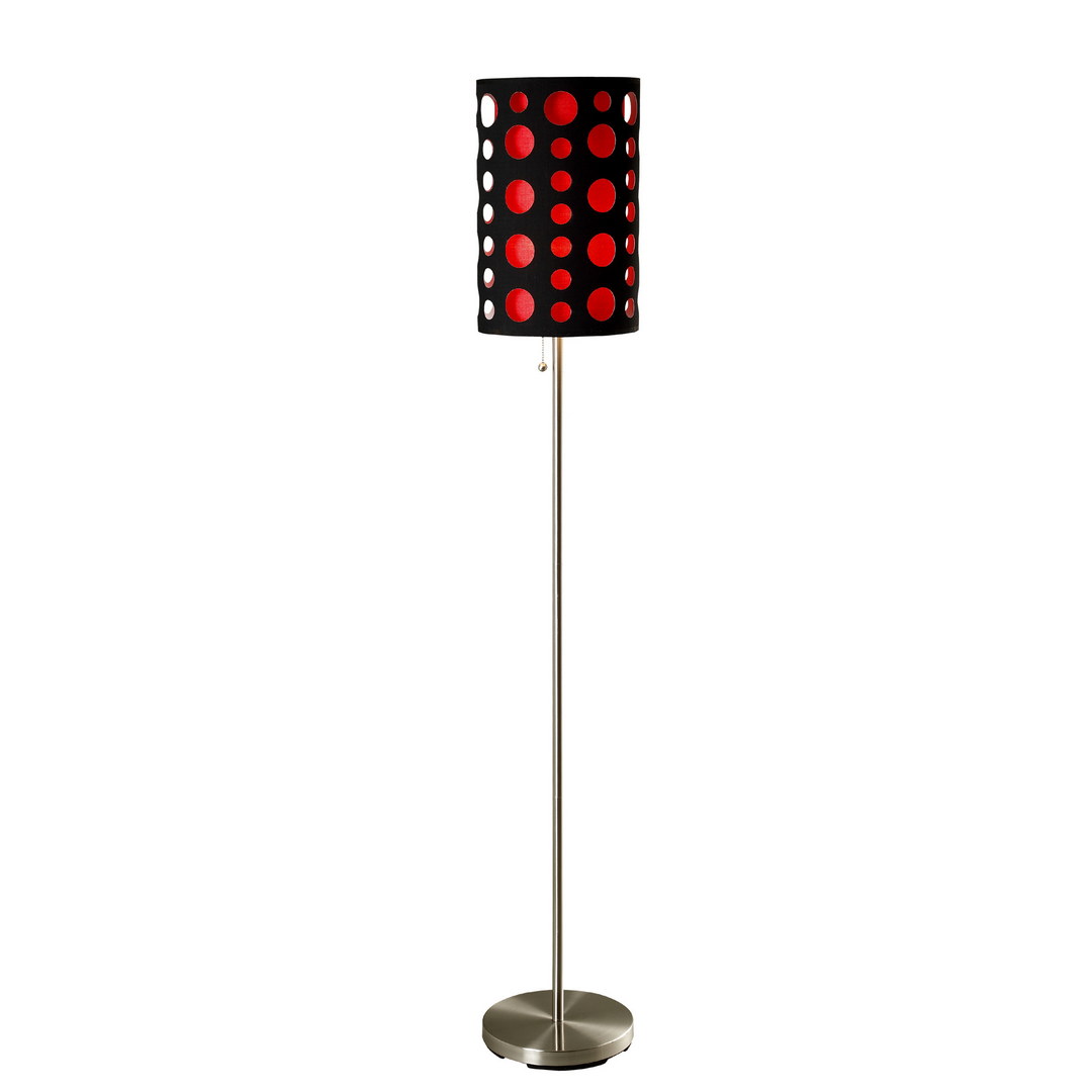66 Tall Metal Floor Lamp Retro Design With And Red Shade Image Is Loading 66 034 Tall Metal Floor Lamp Retro Design