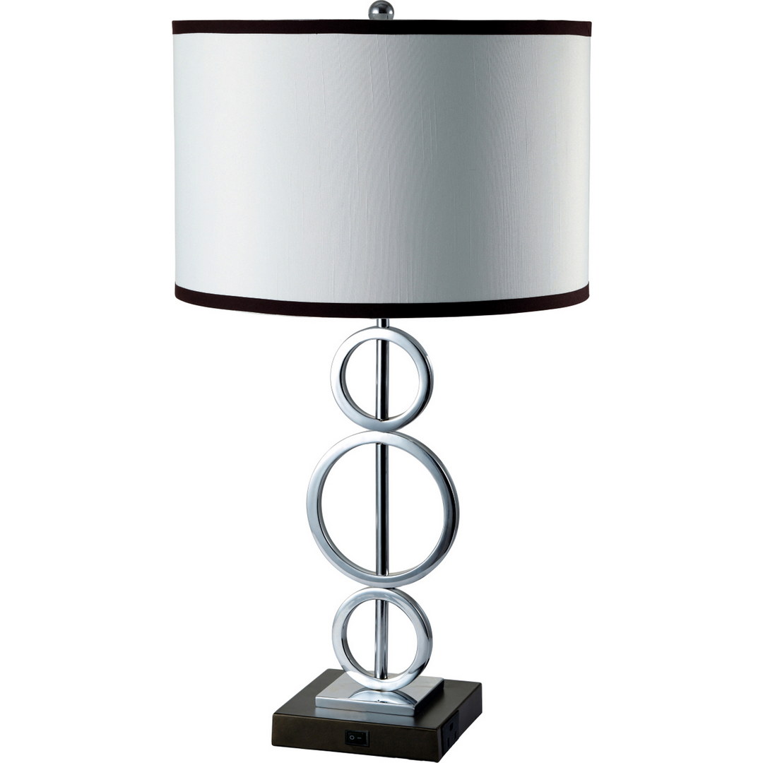 29 Tall Metal Table Lamp With Silver, Round Metal Table Lamp