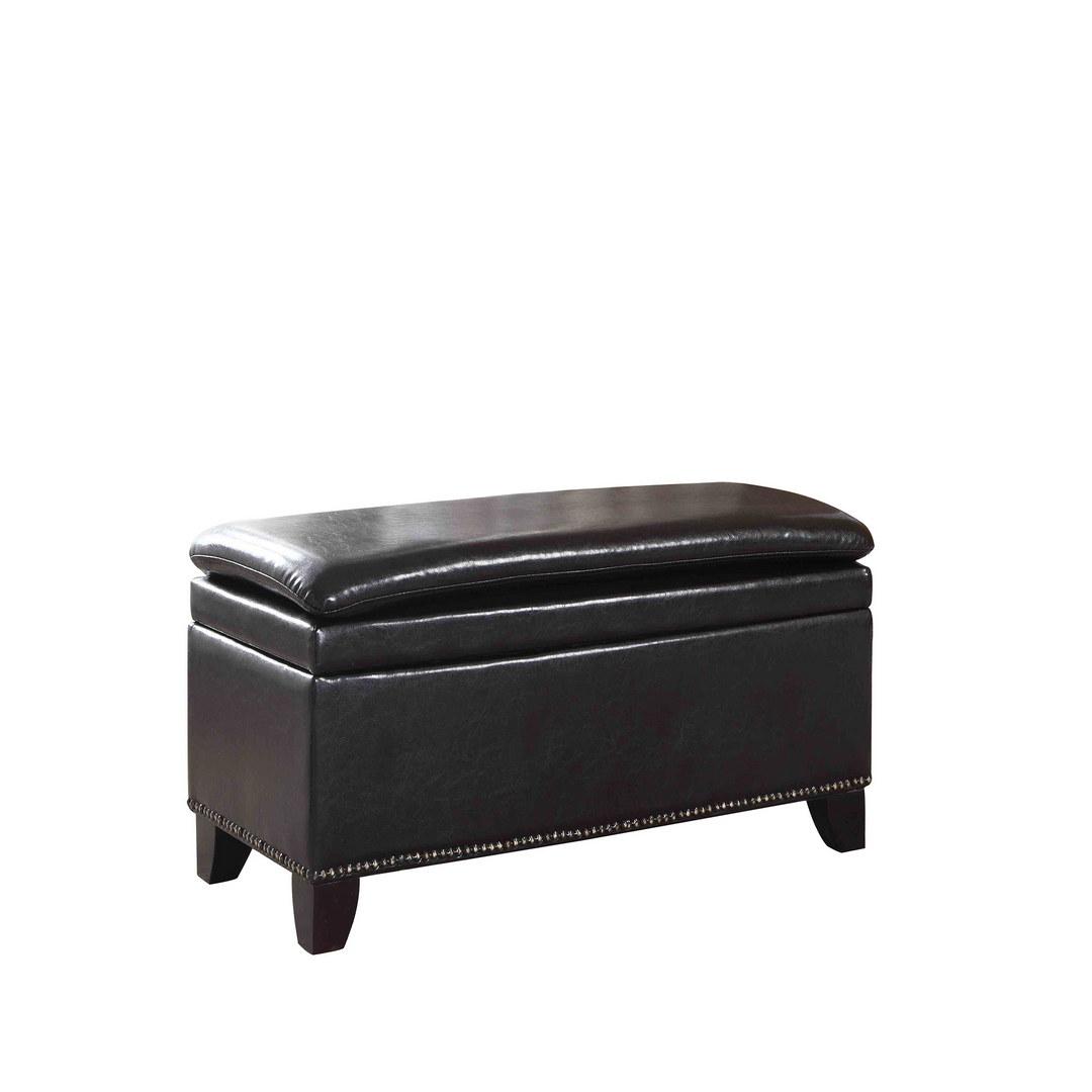 17" Tall Storage Bench with Double Cushion, Espresso eBay